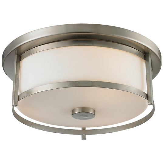 2-light Nickel or Bronze Flush Mount