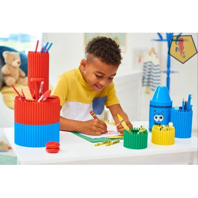 Round Storage Organizer - Creative Kids Desk Organizer With 5 Sections For Storing Pens, Pencils, Crayons And Other School/Office Supplies