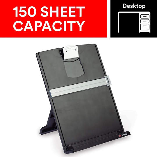 3M Black Desktop Document Copy Holder - 12" x 2" x 9.38"