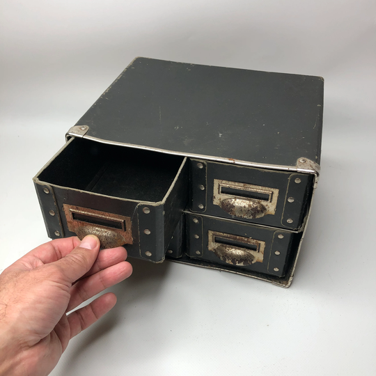 Vintage File Cabinet, Drawer, Storage Box, Slides, Cards, Cardboard & Organization, Library Decor, Gift