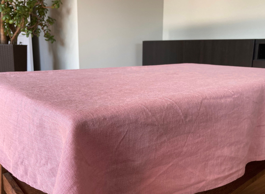 Dusty Pink Linen Table Cloth, Soft Square Pure Flax Tablecloth, Natural Fabric, Kitchen Decor, Gift For Her