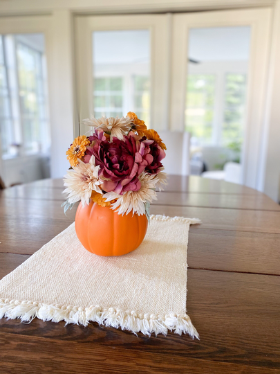 Fall Pumpkin Centerpiece, Table Decor, With Flowers, Thanksgiving