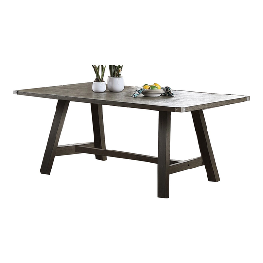 Rubber Wood Dining Table in Dark Grey