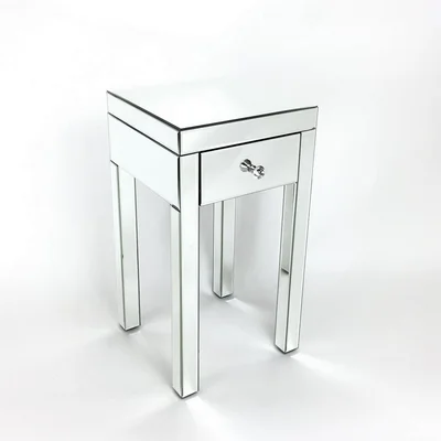 Glass End Table with Storage