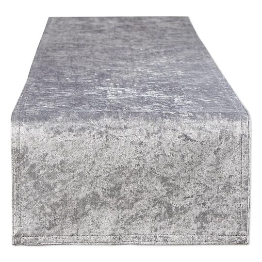 108" Silver Velvet Christmas Table Runner
