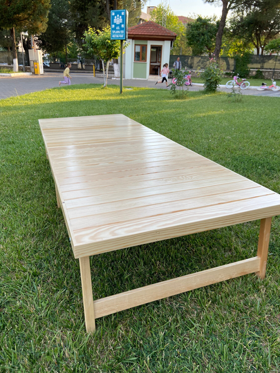 29 - 78 Inch Varnished Picnic Table, Folding Low Boho Long Wedding Party Cofee Table