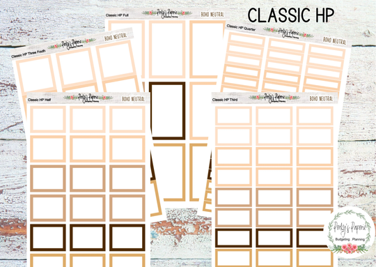 Classic Hp Boho Neutral Colorful Planner Boxes | Functional Stickers Budget
