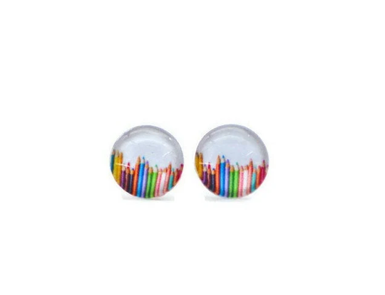 Teacher Gift Earrings Pencil Earrings Teacher Quirky Stud Surgical Steel Pencils #215
