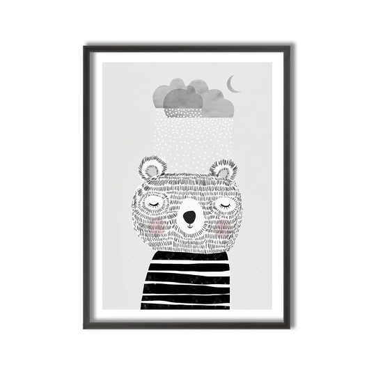 Kids Framed Art Print I Love Snow by Treechild - Multi-Color