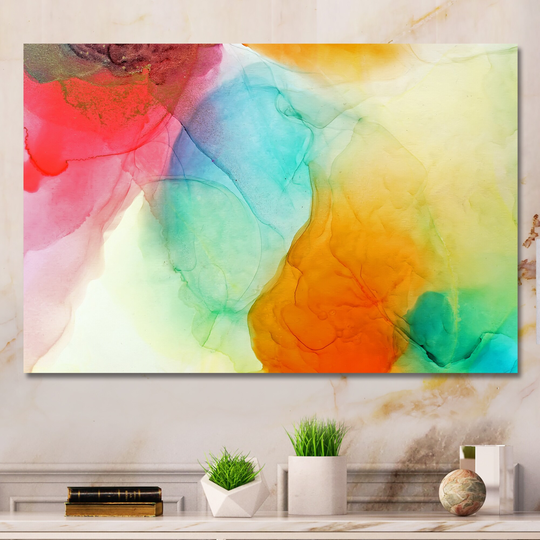 Designart 'Fight Of Color Of Liquid Ink II' Modern Canvas Wall Decor