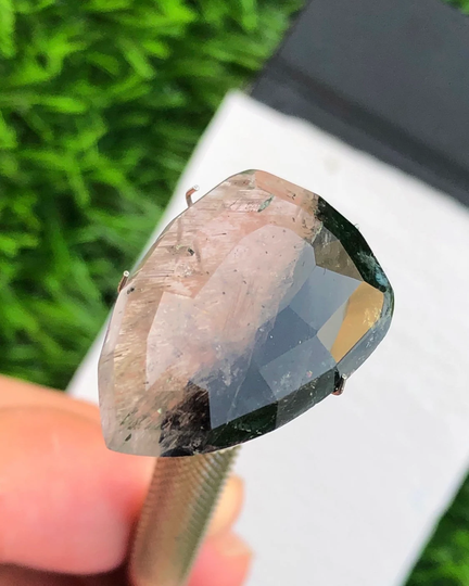 Tourmaline Rosecuts, Bi Color Pink Tourmaline, Silversmith, Pendant, 925stirling Silver