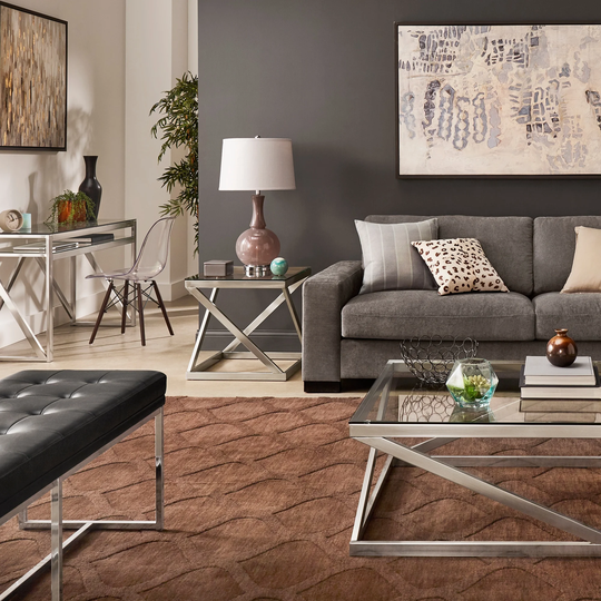 Copper Grove Valkeakoski Brushed Nickel Coffee Table