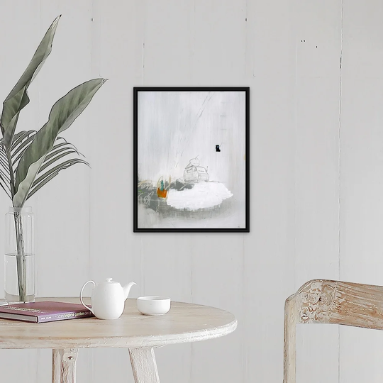 "Across the Block V" Black Float Frame Canvas Art