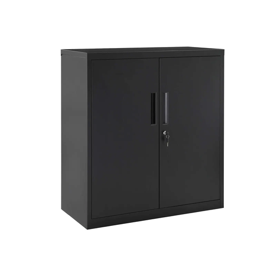 Black Steel Storage Cabinet with Lock - 31.5"L x 15.7"W x 35.4"H