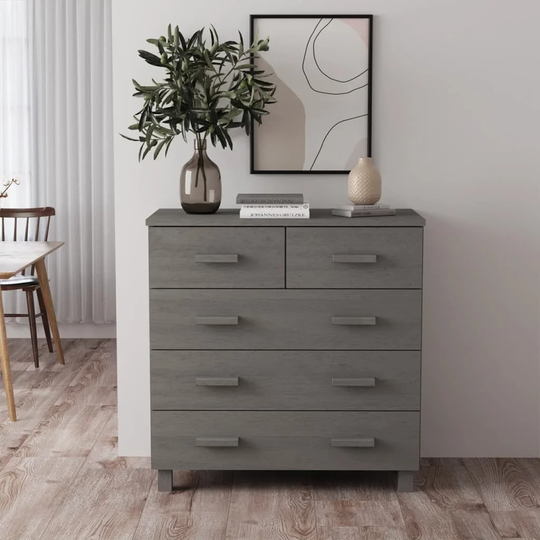 Sideboard Light Gray 31.1"x15.7"x31.5" Solid Wood Pine