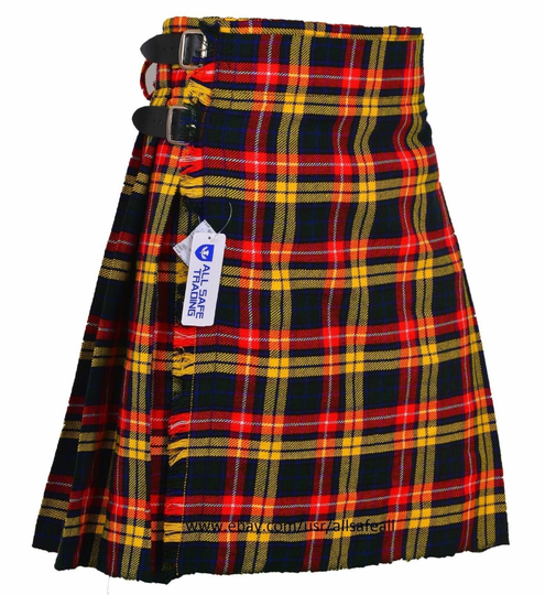 Scottish Men's 5 Yard Buchanan Tartan Kilt, Highland Wedding Kilt, Kilt For Men, Gift, Celtic, Traditional Wear, Great