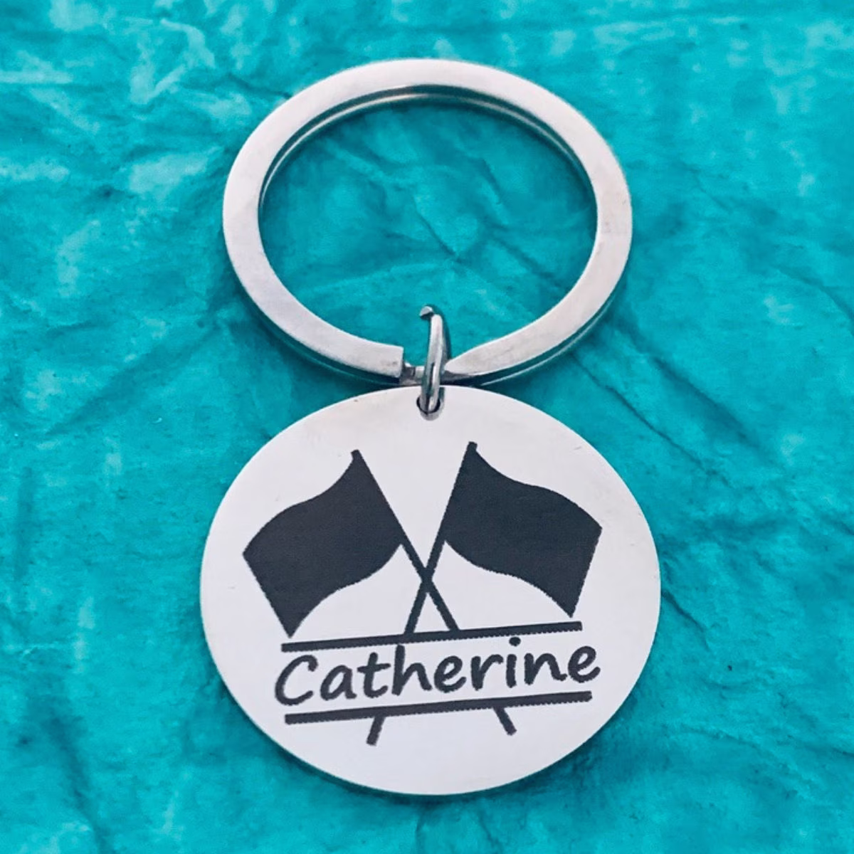 Personalized Color Guard Engraved Flags With Name Keychain, Jewelry - Perfect Gifts Teens & Girls
