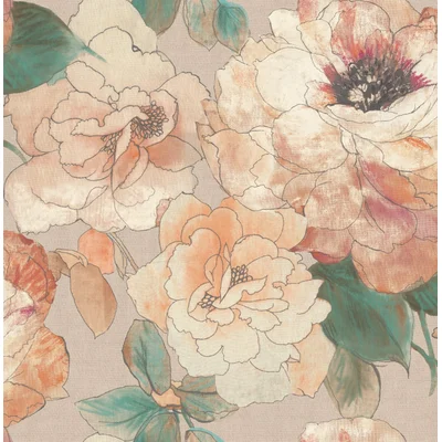Swart Rose 9' L x 27" W Smooth Peel and Stick Wallpaper Roll