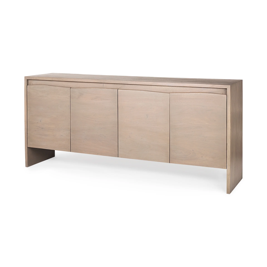 Konstantin Light Brown Wood W/ Live Edge Four Door Sideboard - 72.0L x 18.0W x 32.0H