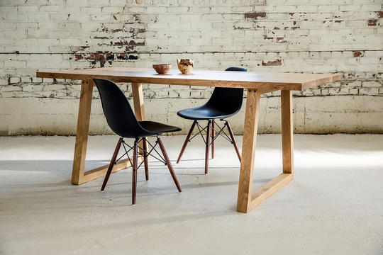 Sale - Farmhouse Table Breakfast Steel Legs -White Oak Walnut Maple