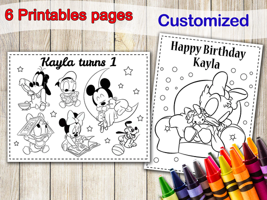 Baby Mickey Mouse Coloring Pages, Party Favors, Minnie Birthday, Favor, Book, Activities