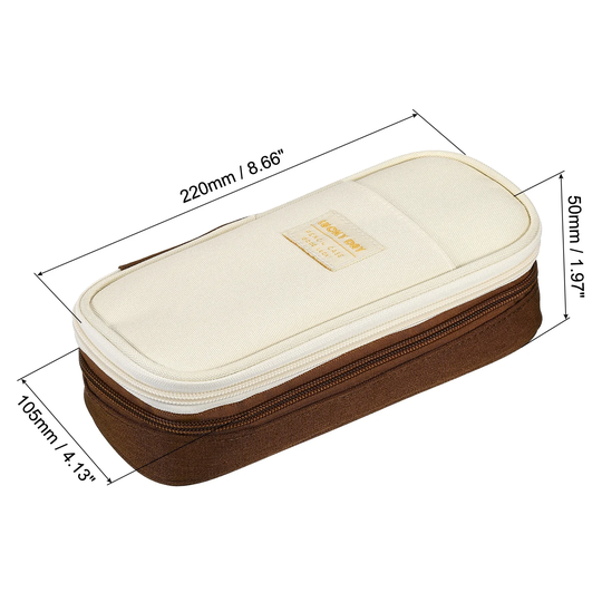 Large Capacity Pencil Case, Pen Pouch Cosmetic Bag Canvas Four Layer