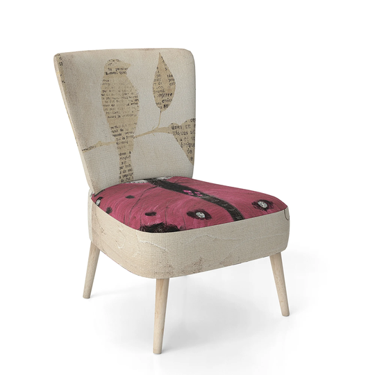 Designart 'Red Farmhouse Butterfly' Upholstered Farmhouse Accent Chair