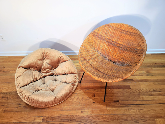 Mid Century Rattan Hoop Chair
