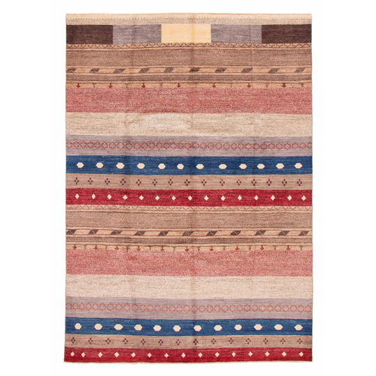 ECARPETGALLERY Hand-knotted Pak Gabbeh Multi Color Wool Rug - 8'1 x 10'7