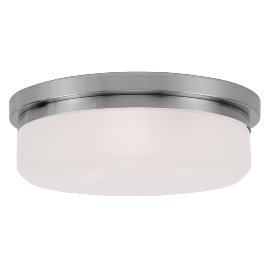 Livex Lighting Stratus Brushed Nickel Metal and Opal Glass 3-light Ceiling-mount Light Fixture