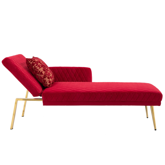 Chaise Lounge Sofa Velvet, Versatile Chaise Sofa, Adjustable Backrest