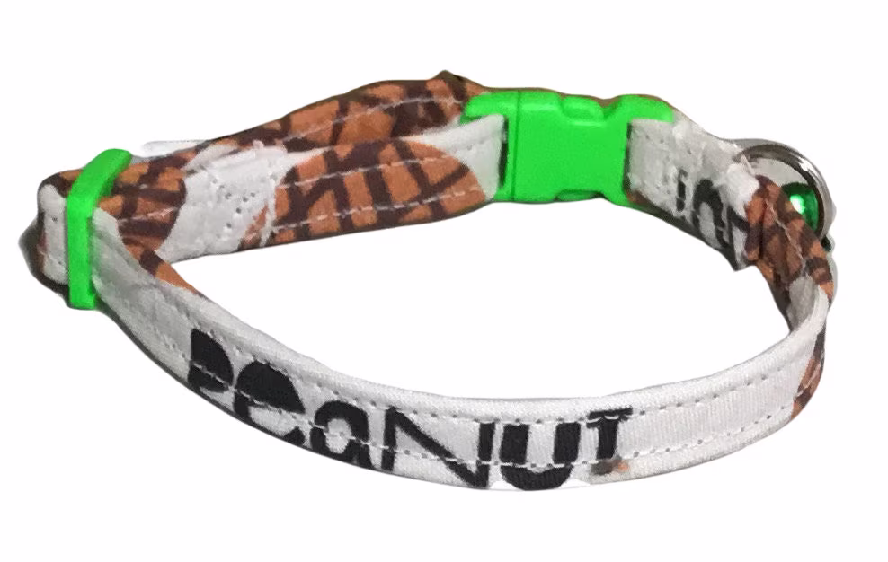 Peanut Cat Collar With Breakaway Buckle & Bell Option - Color Custom Made