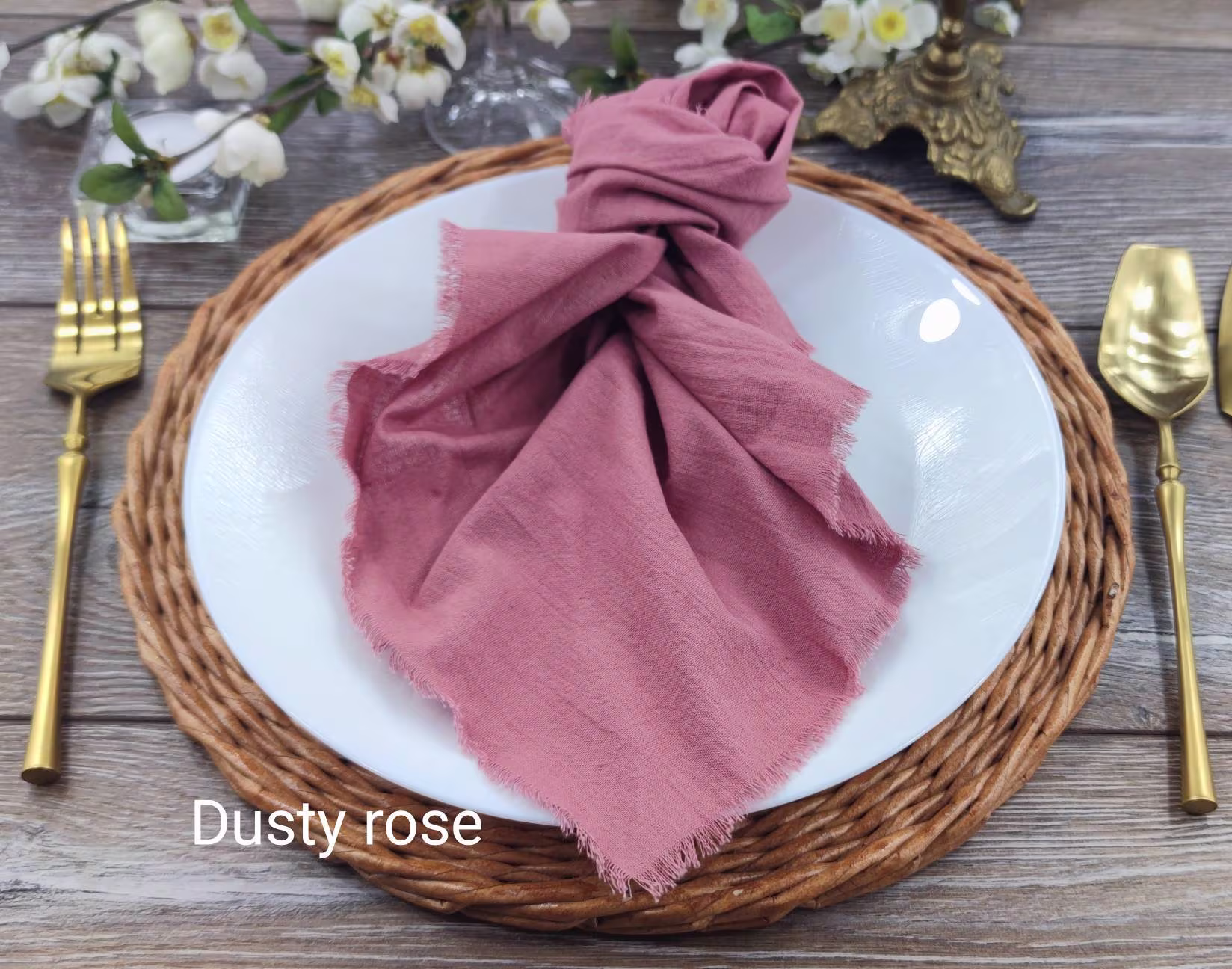 Dusty Rose Wedding Ceremony Ideas Table Decor Napkins Cotton Boho Style Ceremony Decor Cheesecloth Bridal Shower Gift Party