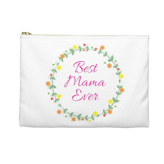 Mom Makeup Bag, Gift For Mother's Day, Best Mama Ever, Pencil Case, Canvas Zipper Pouch, Storage Organization, Colorful Unique