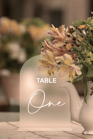 Frosted Arch Wedding Table Number | Wedding Template Modern Minimalist Decor Acrylic