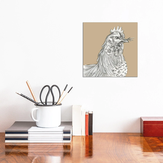 iCanvas "Watercolor Pencil Farm Color VI-Rooster" by Kelsey Wilson Canvas Print