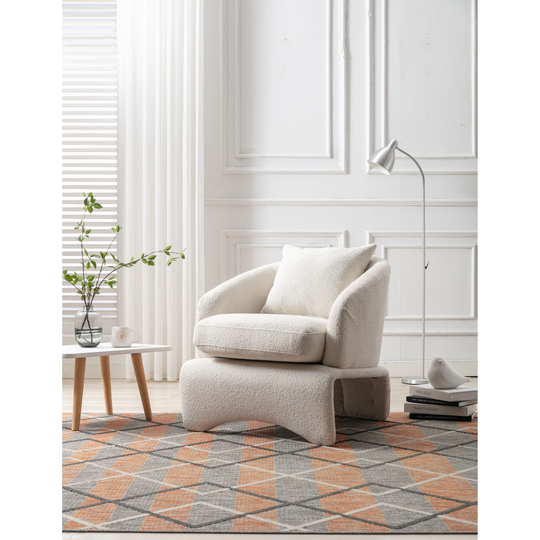 Primary Living Room Chair Leisure Barrel Chair with Pillow