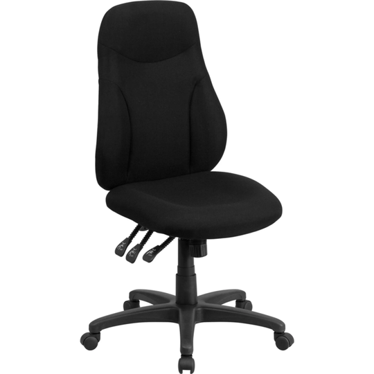 Offex 315011-FF High Back Black Fabric Multifunctional Ergonomic Chair - 24.50"W x 23"D x 42" - 47.25"H