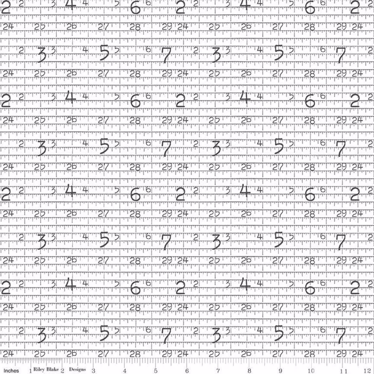 Measure Twice Quilt Cotton Fabric From Hush Collection By J Wecker Frisch For Riley Blake - C11172-Measure Continuous 1/2 Yard