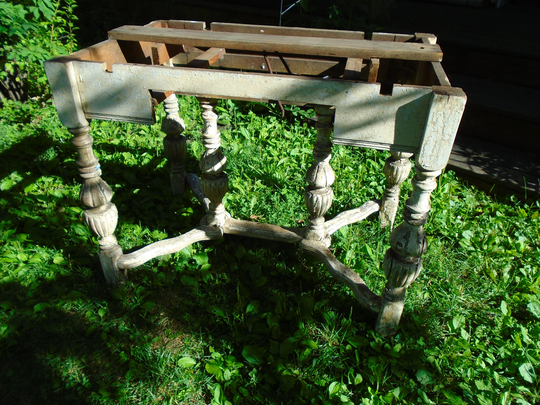 Farmhouse Wooden Table Base 1900 1890 Barn Wedding Kitchen Cottage Farm Retro Display Repurpose