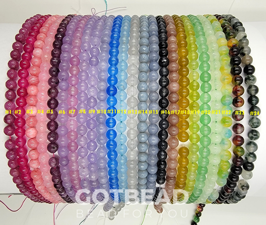 Multi-Color Assorted Round Cut Gemstone Beads, Colorful Beads 8mm Loose 15.5" Full Strand, Wholesale Org149A
