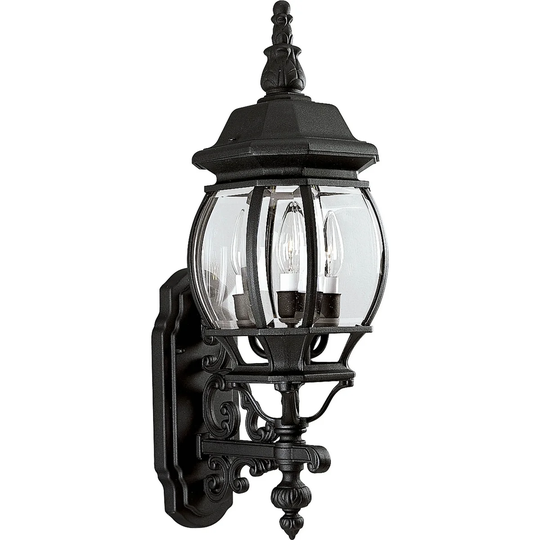 Progress Lighting Black Aluminum 3-light Onion Wall Lantern