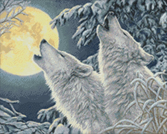 Wolves Diamond Painting Set By Crafting Spark. Cs2565 Forest Landscape Art Kit. Large Kit