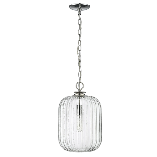 Cabot 10.25" 1-light Pendant w/ Reeded glass.