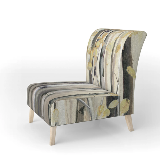 Designart 'Golden Birch Forest IV' Upholstered Cabin & Lodge Accent Chair