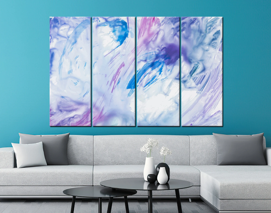 Colorful Watercolor, Brush Stroke, Purple-Blue, Creative Art, Gradation, Abstract Design, Canvas Painting, Paint Gradient, Wall Decor, Wall Print