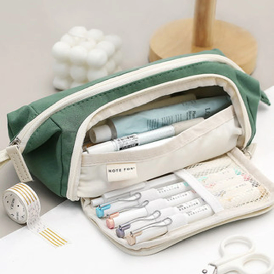 Large Capacity Pencil Case, Canvas Storage, School Student Box, Supplies, Travel Gift For Her