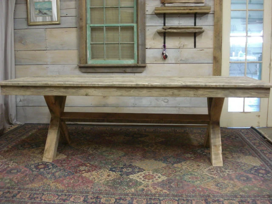 Rustic Driftwood Trestle Table 56" X 36" 30 To High | Pictured Is 96" 30"H