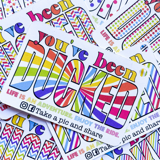 Retro Rainbow You've Been Ducked, Colorful Duck Tags, Color Pop Ducking Tags For Ducking