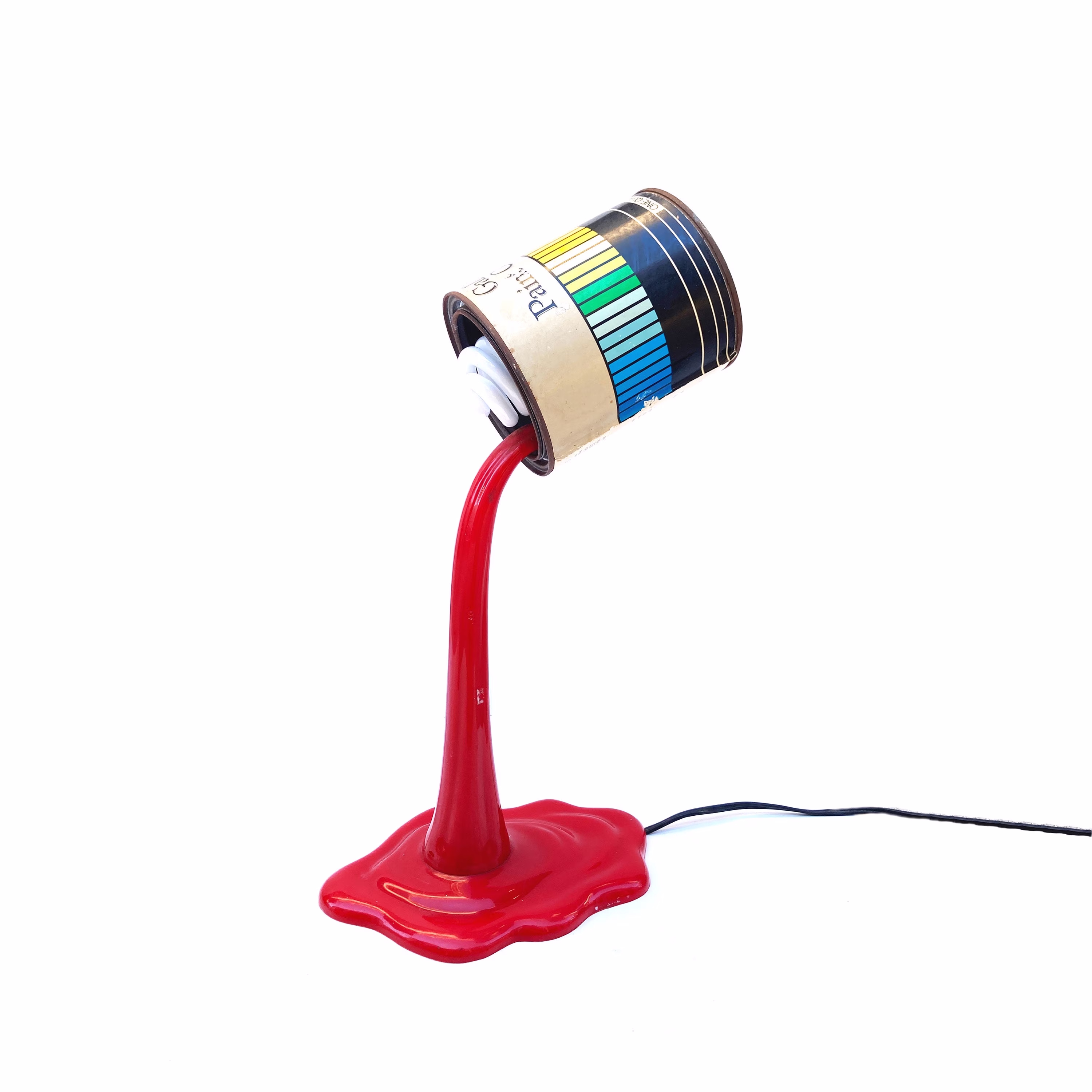 Gallery Paint Co. Splash Light Pop Art Can Lamp Advertising Spilling Red Illusional Glass California 1980S 1985